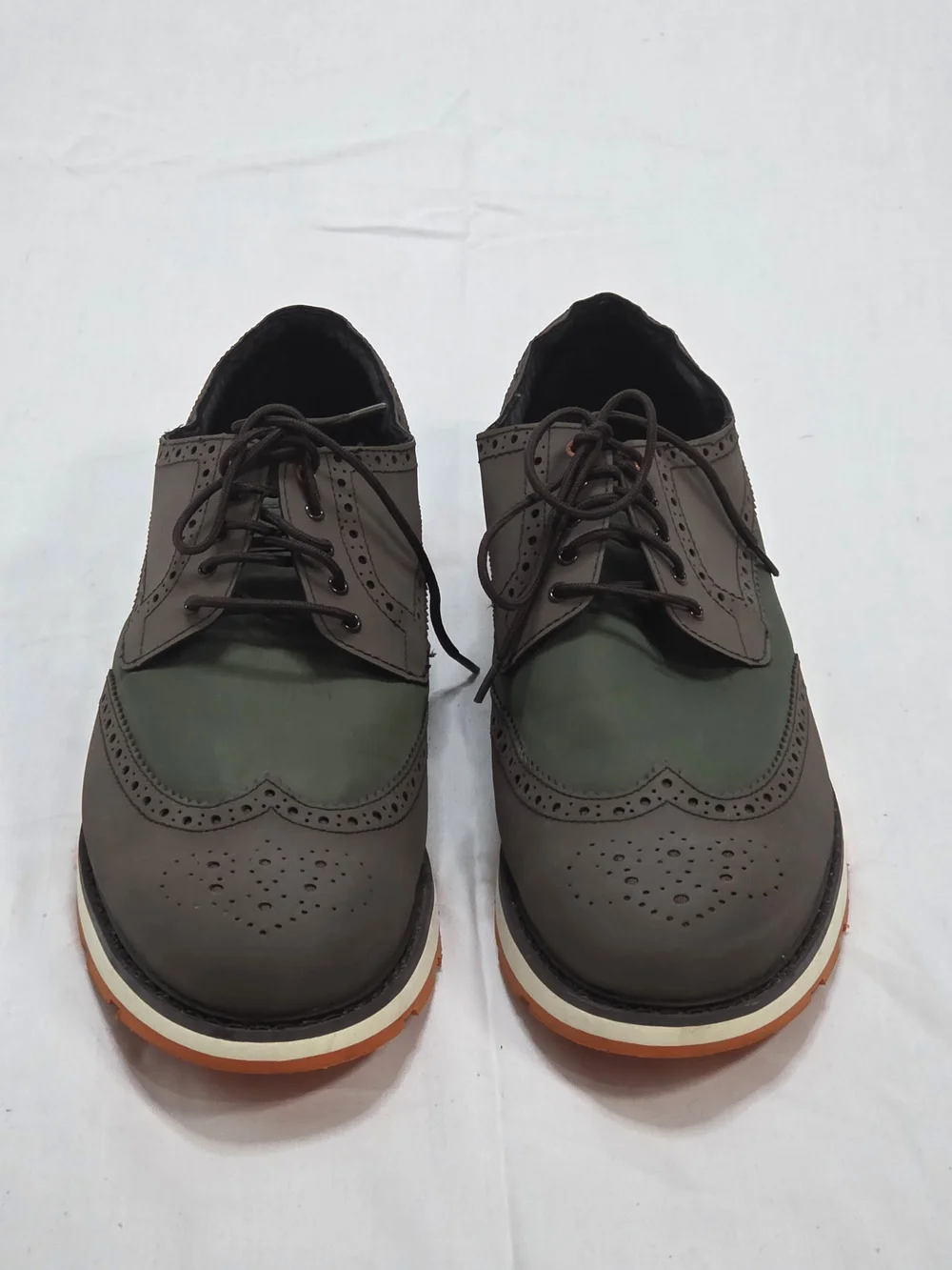 SWIMS Charles Wingtip Brogue‎ Shoes Olive Green Brown Water Resistant Men’s Sz 9